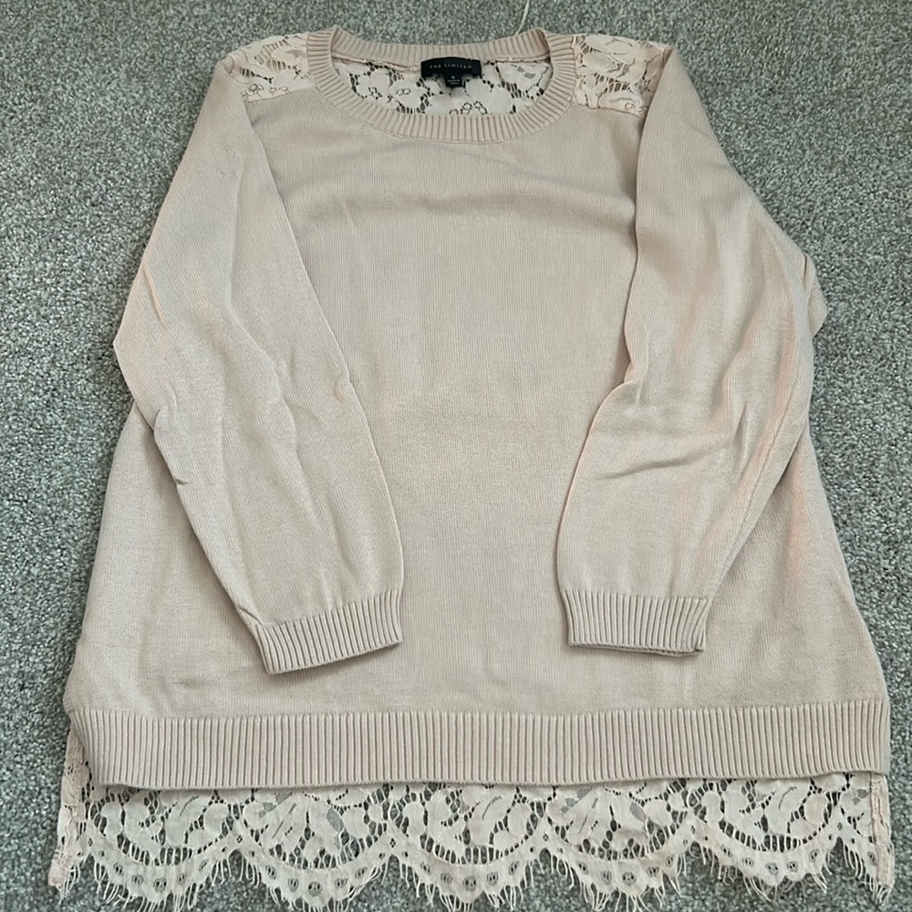 Lace back sweater